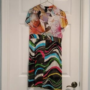 Custo Barcelona Colorful Runway Dress Sz 40/ 8 US